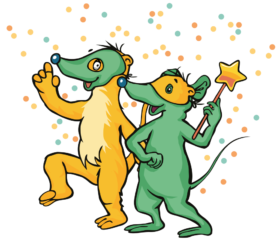 Isi und Usi feiern Fasching.